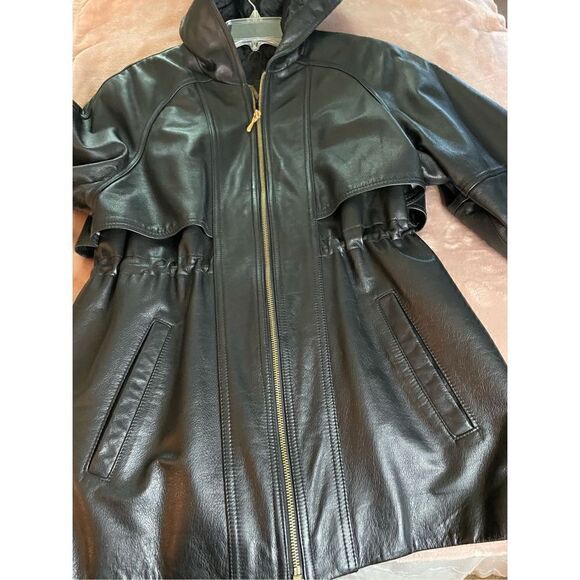 Women’s Genuine Leather Black Soft Jacket Coat Winlit New York Size P/P - Picture 3 of 14